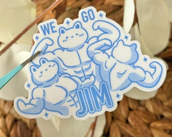 We Go Jim Vinyl Sticker | Kawaii, Cute, Funny | Waterproof and Dishwasher Safe | Waterbottle Stickers