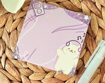 Memoblok Tofu Tunes | Kawaii, schattig, esthetisch | Notitieblokken, memoblokken | 3 x 3" inch