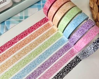 Doodle Mini Washi Tape | Kawaii, Cute, Aesthetic | Decorative Tape for Journals, Planners, Scrapbooking