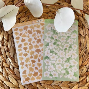 Decorative HOLOGRAPHIC Gingko Leaves and Lily&#39;s Stickers | Toploader | Polco | Sticker Sheets
