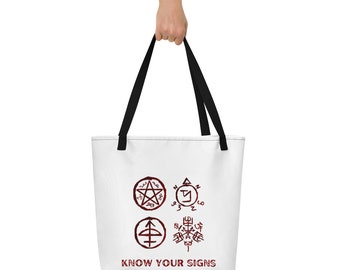 Know your Signs - All-Over Print Large Tote Bag