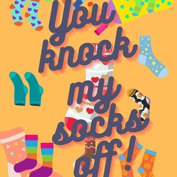 Knock My Socks off Card Etsy