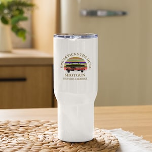Driver Picks the Music - Travel mug with a handle - Supernatural
