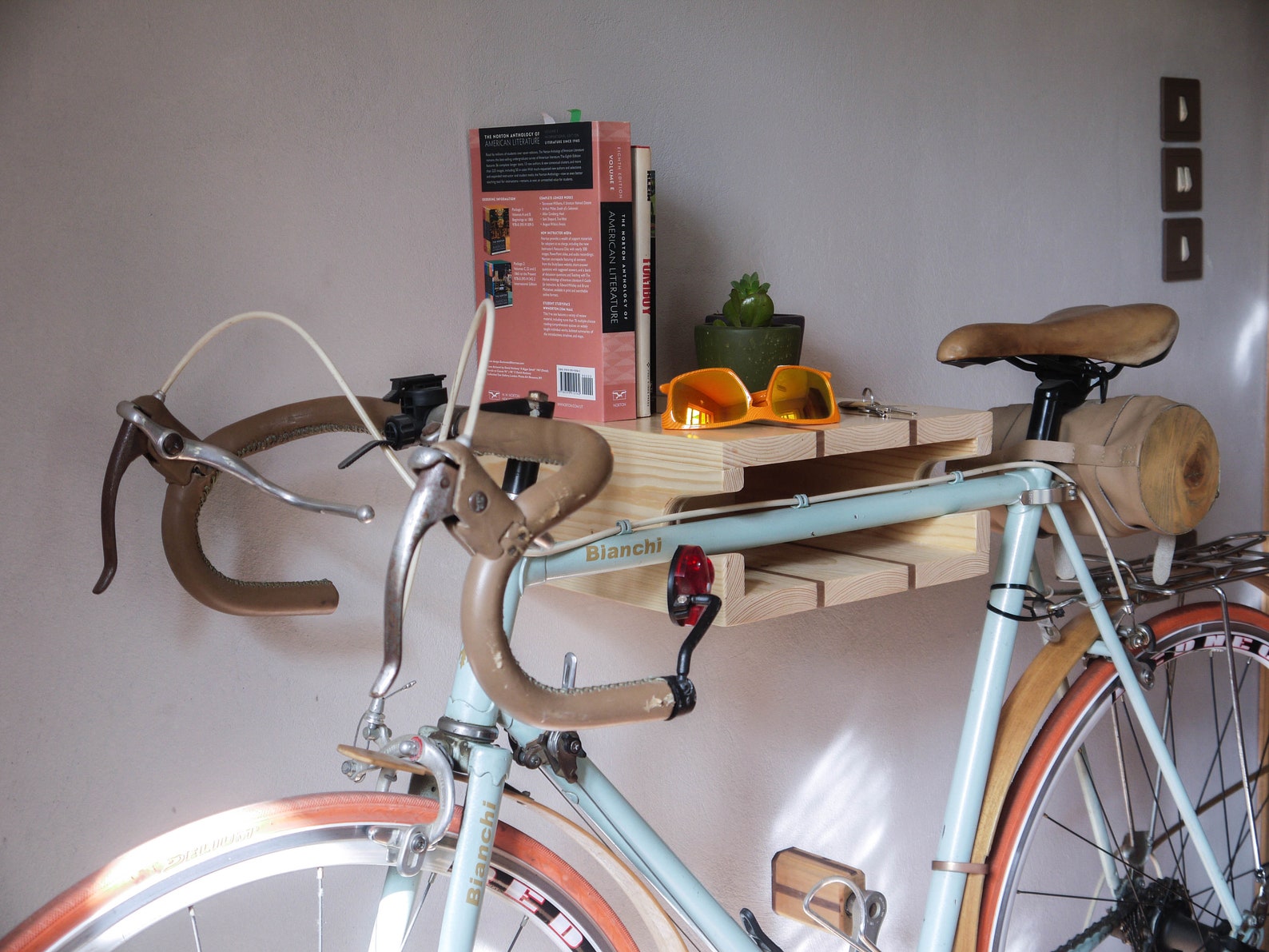 Wall Bike Rack / Wall Mount Bike Stand / Wooden Floating Bike Etsy