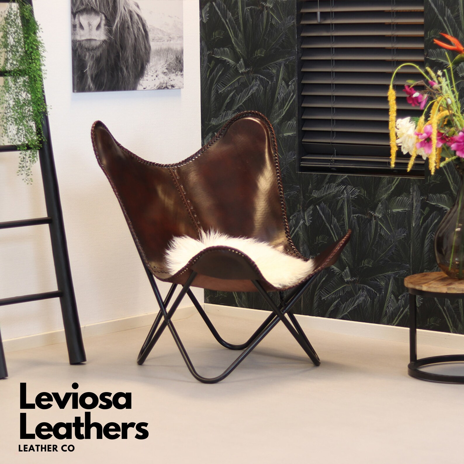 ELEGANT BUTTERFLY CHAIR Leather living room Home Chair Etsy