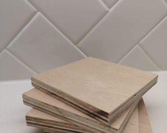 Unfinished Birch plywood for crafts. Size- 1/2" Thick x4" x4" -4pcs per pack
