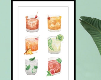 Fruity Cocktail Print - Watercolor