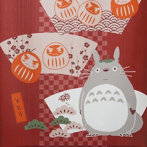 Noren Japanese door curtains My Neighbor Totoro pattern Daruma Red, Japan Ghibli studio totoro tapestry window curtain