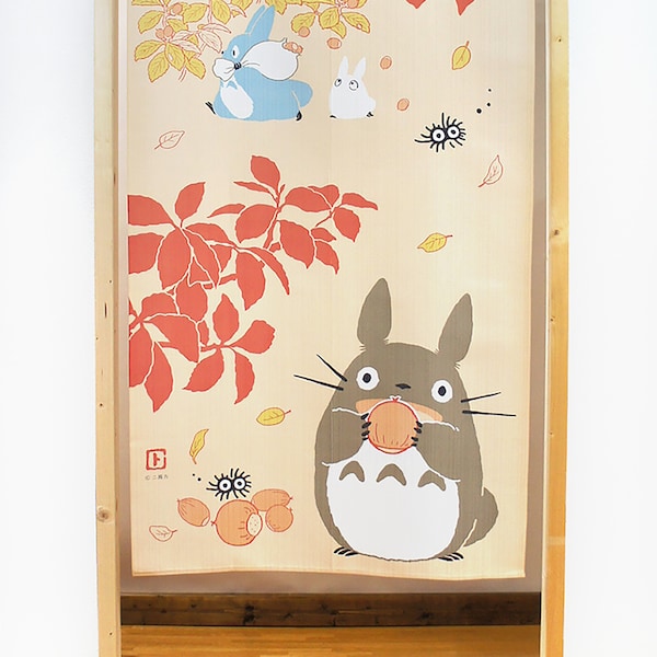 Noren Japanese door curtains My Neighbor Totoro pattern Chestnut Orange, Japan Ghibli studio totoro tapestry window curtain