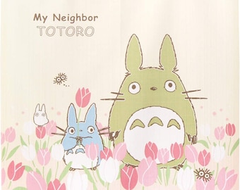 Noren rideaux de porte japonais Mon Voisin Totoro motif Tulipes, japon Ghibli studio totoro tapisserie rideau de fenêtre