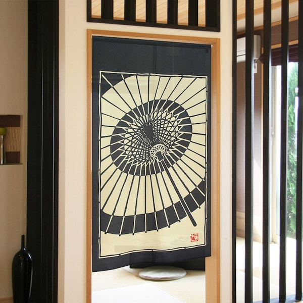 Noren rideaux de porte japonais motif Parapluie japonais, japon tapisserie rideau de fenêtre