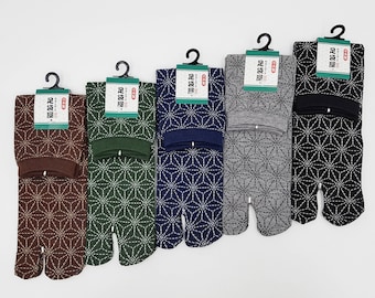 Calcetines japoneses de algodón Tabi con patrón Asanoha fabricados en Japón talla Fr 40 - 45