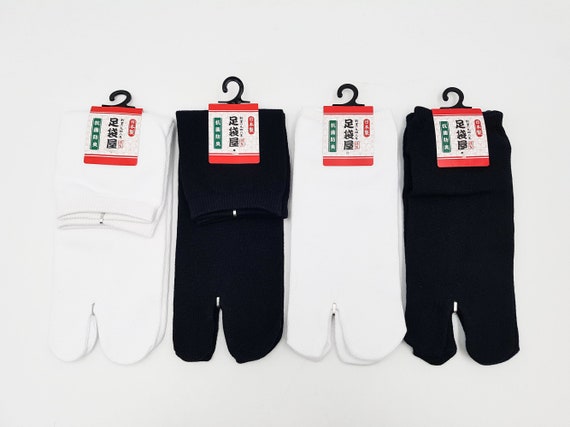 Chaussettes Japonaises Tabi en coton et Couleur Uni Noir & - Etsy France