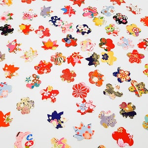 Lot 80 sakura flower stickers in decorative Japanese paper from Kyoto image 4