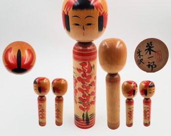 Poupée Kokeshi vintage fabriquées par EIICHIRO TAKASAKI