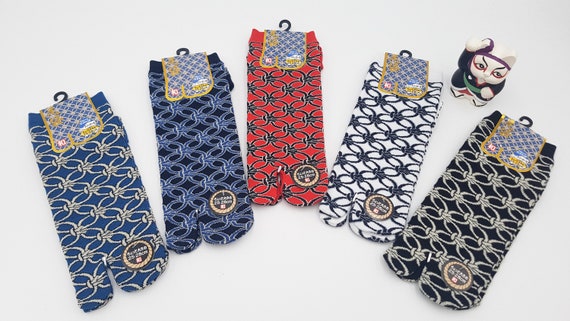 Japanese Tabi Socks in Cotton and Chain Pattern Size Fr 40 45, Kutsushita  Geta Kimono Kitsuke Accessory -  Canada