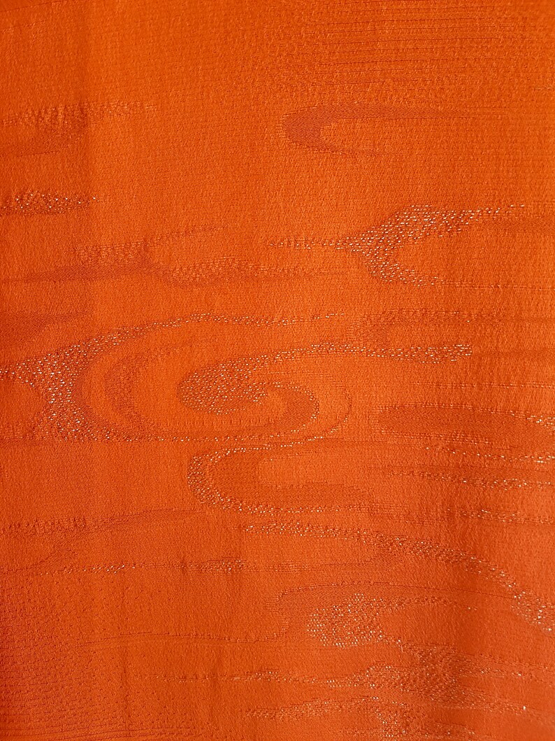 vintage unique piece and second hand silk Kimono Haori orange patterned Kimono Haori jacket