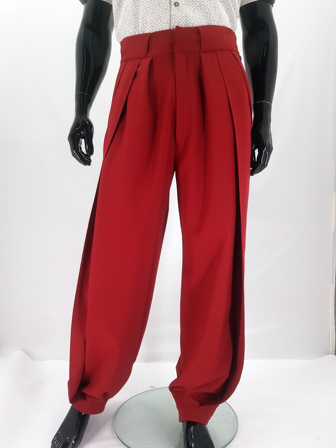 Pantalon Large Style Harem Gothique Pour Homme - Coupe Bootcut, Tissu Polyester