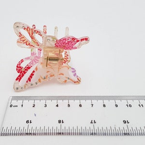 Japanese butterfly-shaped alligator clip with chirimen fabric and resin image 9