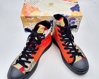 Chaussures basket en tissu de japonaises traditionnelles belt OBI. Taille 41