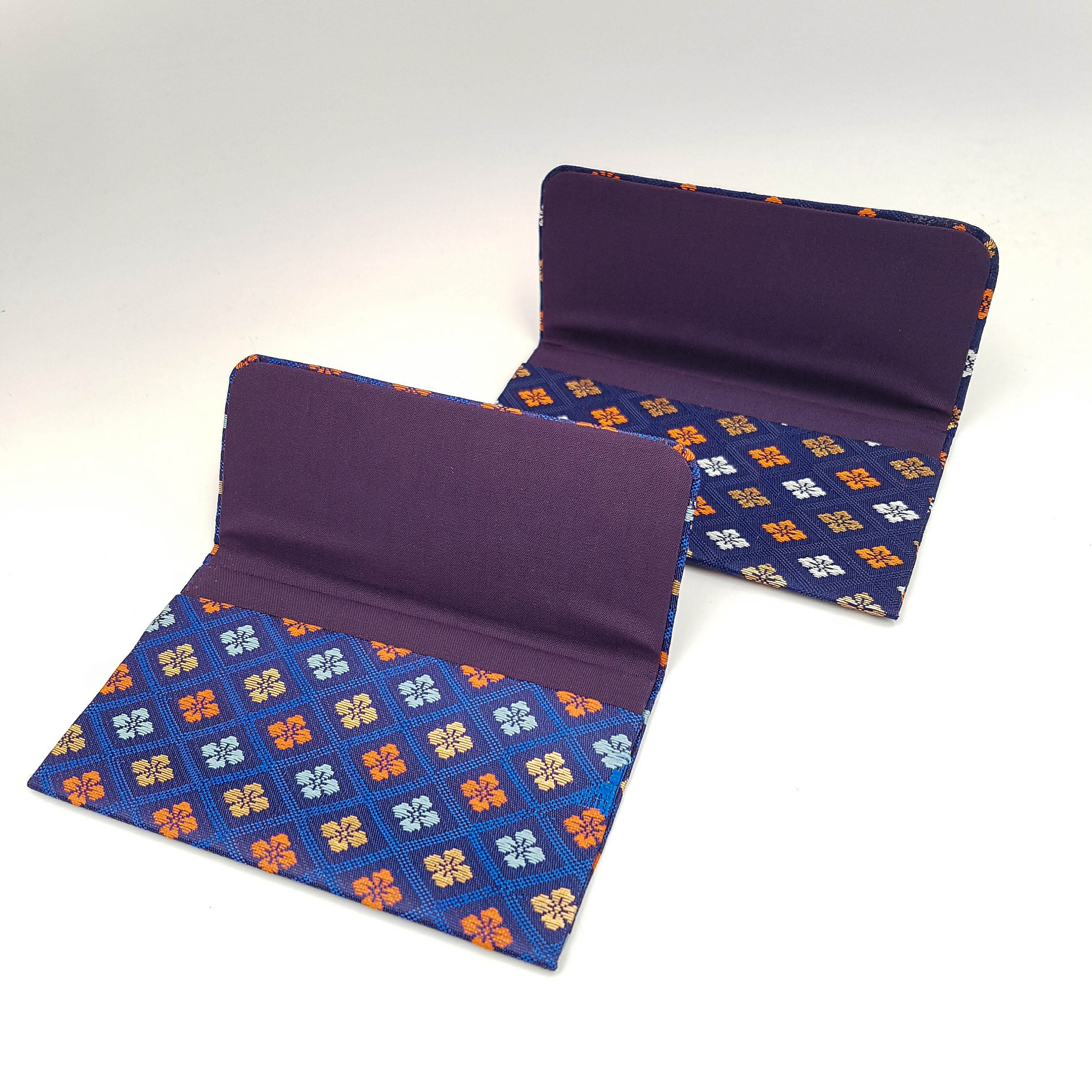 Buy Japanese Blue or Navy Handmade Flower Pattern Pouch With Traditional  Clasp Online in India 