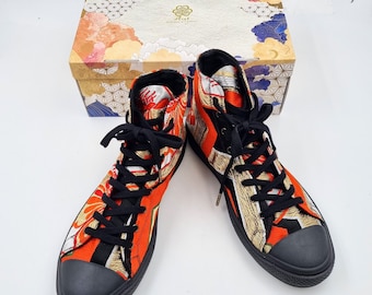 Chaussures basket en tissu de japonaises traditionnelles belt OBI. Taille 46