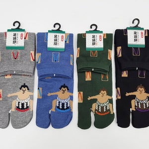 Japanese Tabi Socks in Cotton and Sumo Pattern Made in Japan Size Fr 40 - 45
