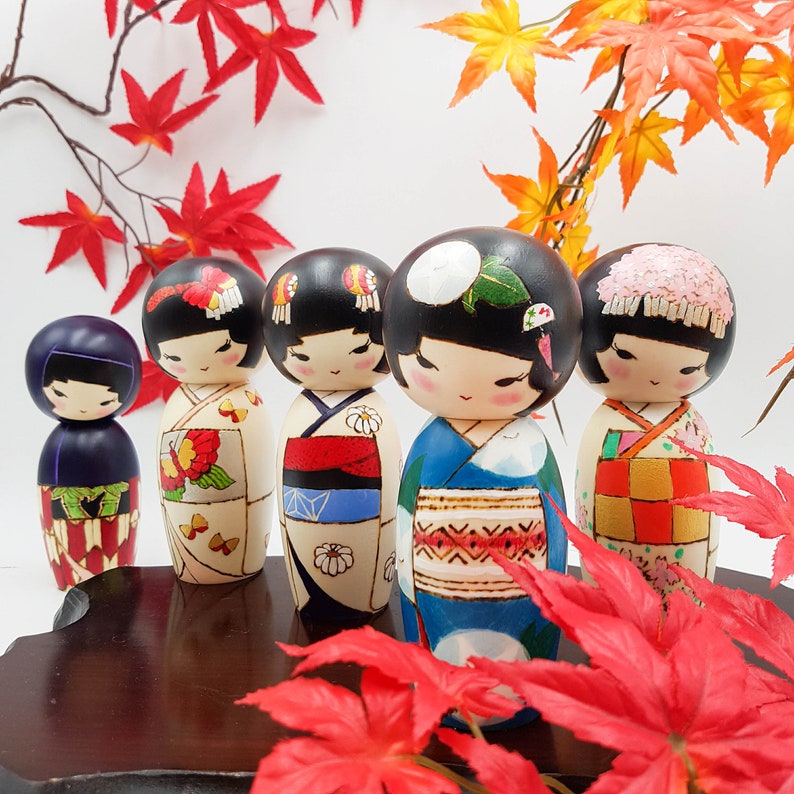 Kokeshi Himé Sama doll exclusive wooden figurine Japan handmade artisanal image 6