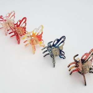 Japanese butterfly-shaped alligator clip with chirimen fabric and resin image 2