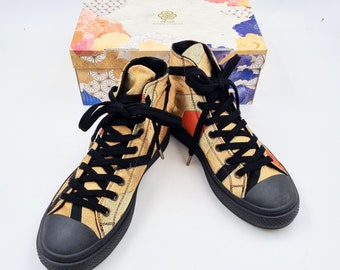 Chaussures basket en tissu de japonaises traditionnelles belt OBI. Taille 37