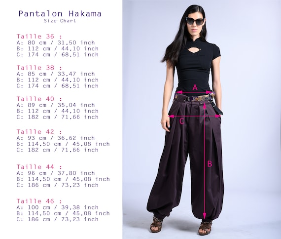 Japanese Hakama Pants Revisited Black Asanoha Pattern Casual Etsy
