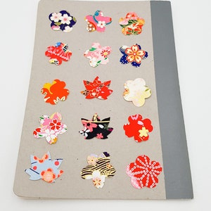 Lot 80 sakura flower stickers in decorative Japanese paper from Kyoto image 8