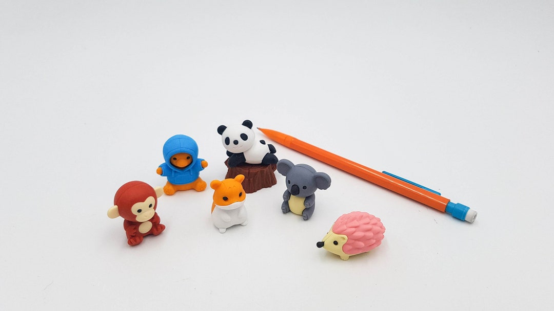 Japanese Erasers Iwako Set 7 Animals 3D Puzzle Erasers Etsy