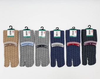 Chaussettes Japonaises Tabi en Coton et Motif Seigaiha Made in Japan Taille Fr 40 - 45