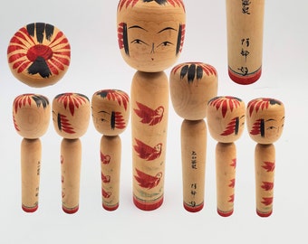 Poupée Kokeshi vintage fabriquées style YAMAGATA