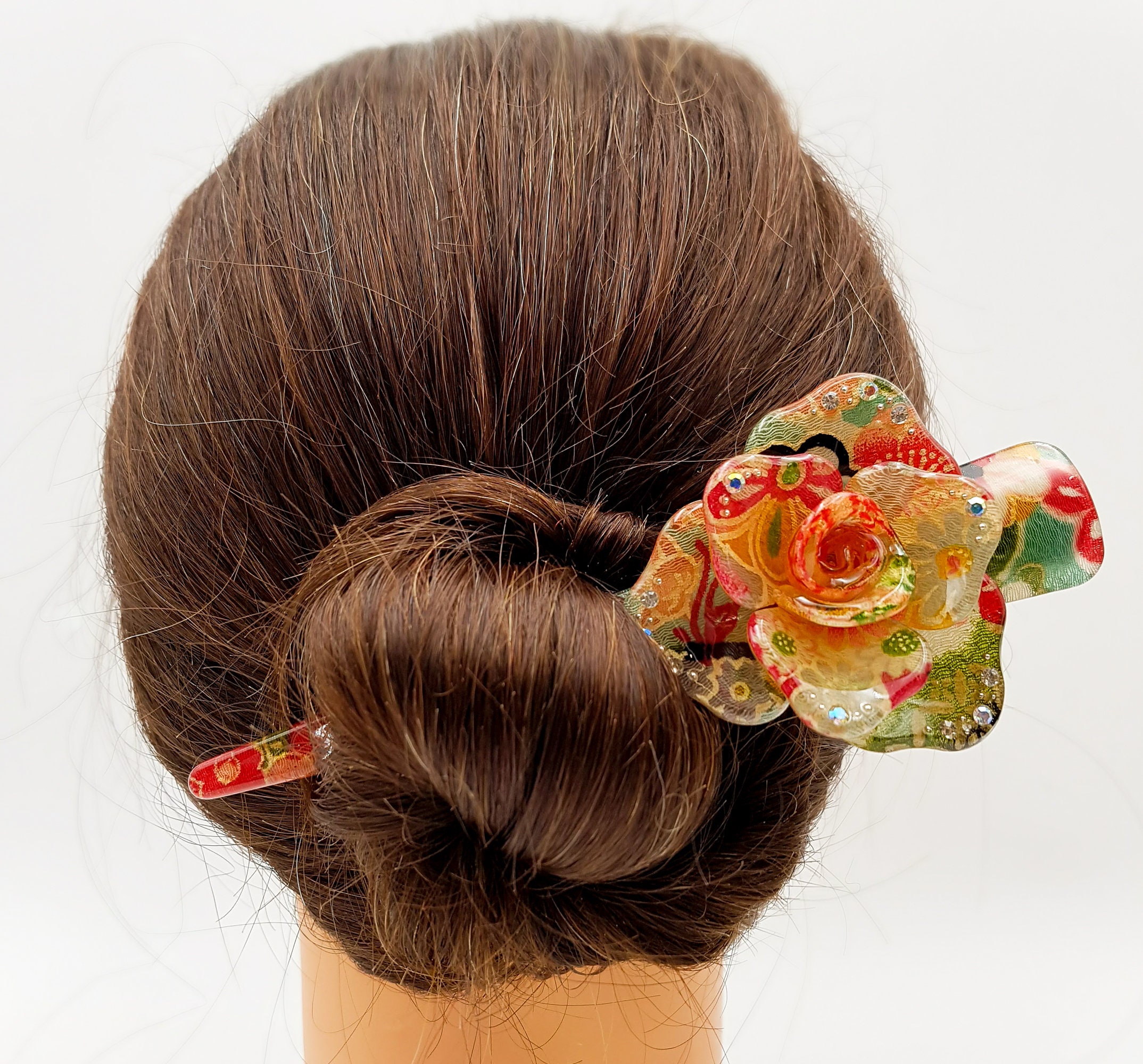 Monki - Pince pour cheveux à fleurs - Rose vif