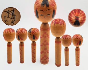Poupée Kokeshi vintage fabriquées fabriqueé HIRO style TOGATTA