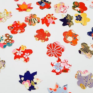 Lot 80 sakura flower stickers in decorative Japanese paper from Kyoto image 3