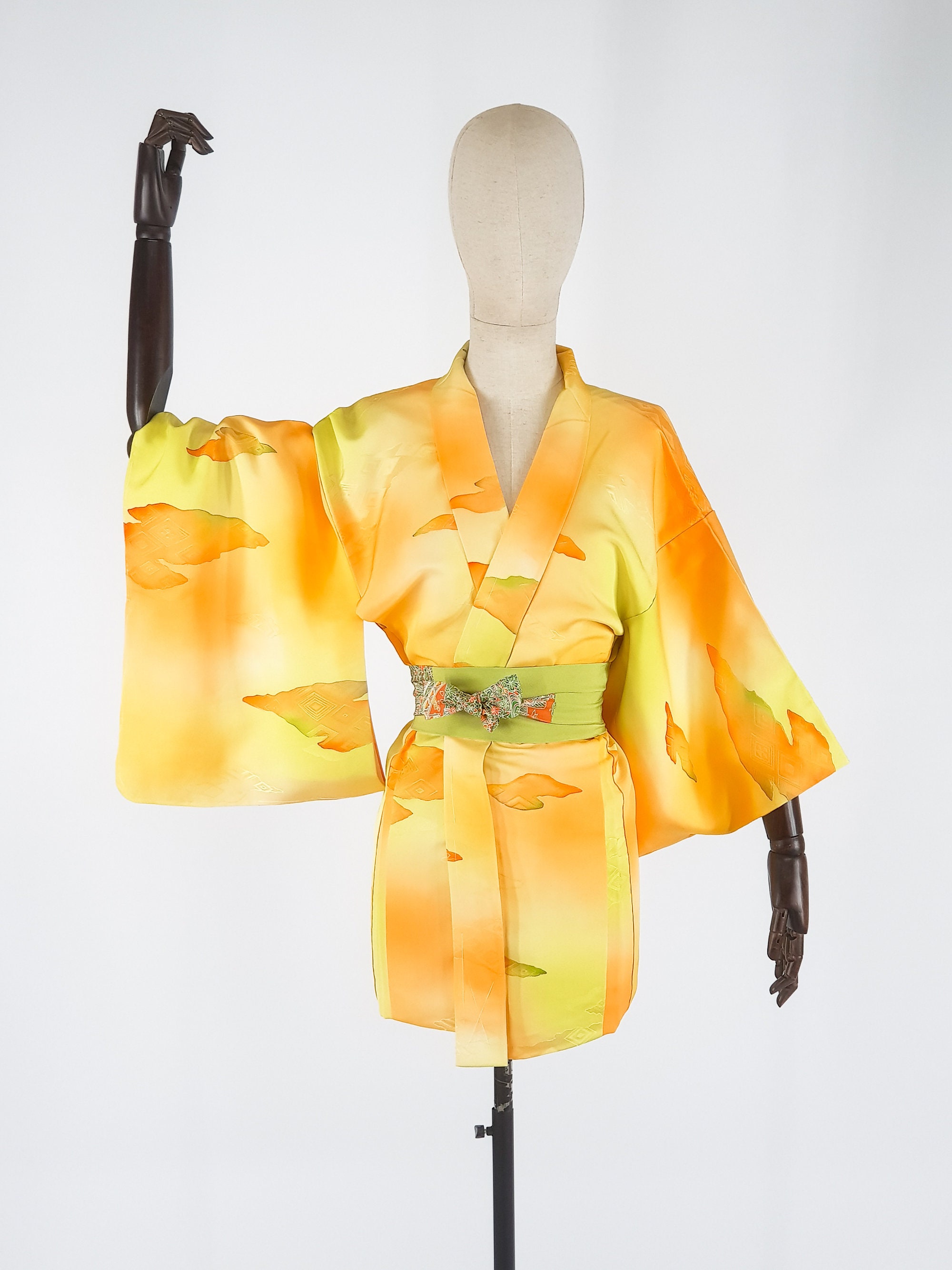 Jacket Kimono Haori Color Woman Pattern Yellow Clouds Unique - Etsy