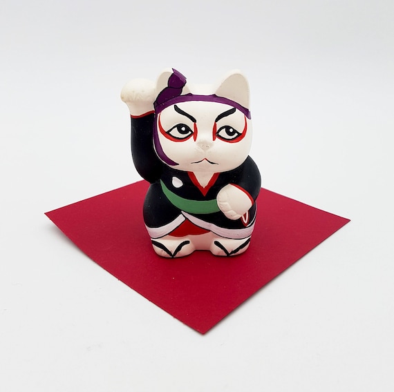Figure Maneki Neko Original Collaboration Artists Takumi X AOI Kabuki  Pattern, Lucky Charm Japan Inspiration -  New Zealand