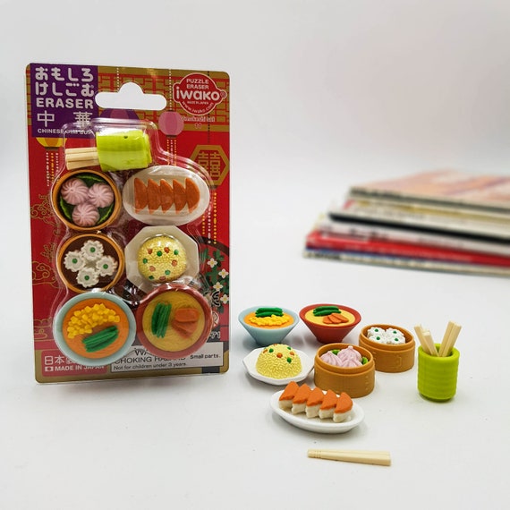 Japanese Eraser 3D Puzzle Eraser Iwako Set of 7 Chinese Dishes Etsy
