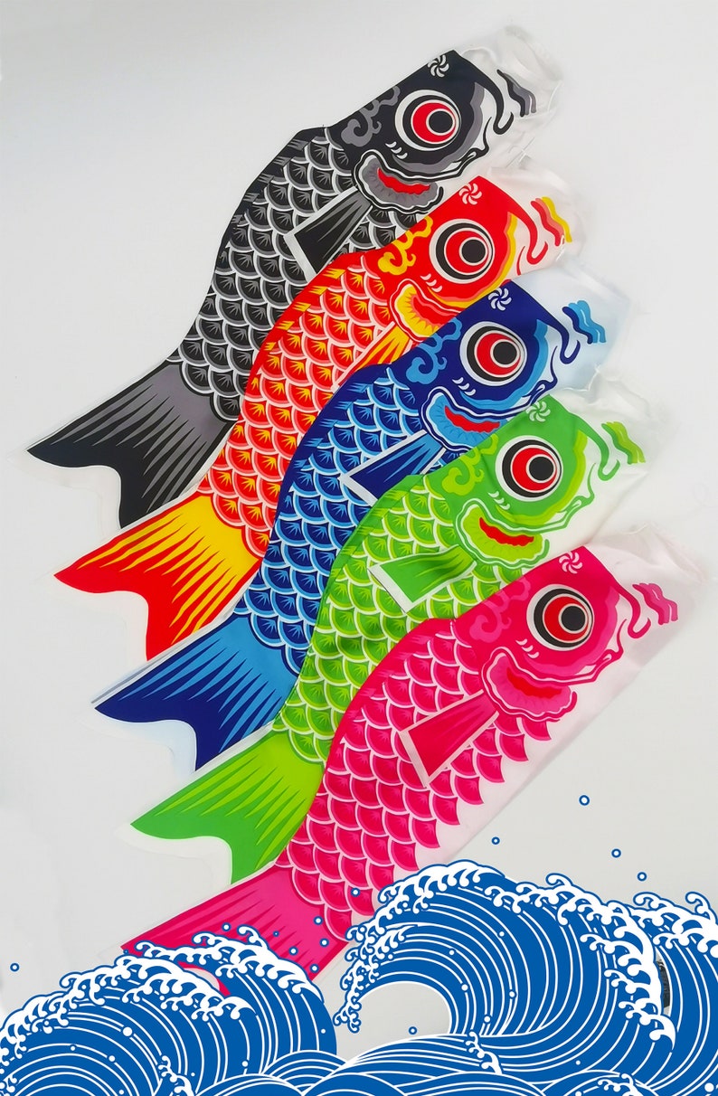 Koi nobori manche à air poisson japonais, décoration japon, souvenir fête des enfants image 1