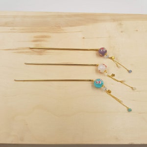 Japanese Kanzashi Sakura Flower Ball Hairpin