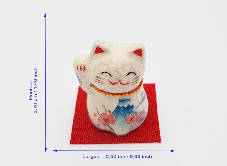 Figurine portebonheur Mini Lucky Cat Medetai en papier mâché Etsy France