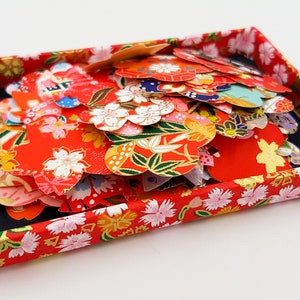 Lot 80 sakura flower stickers in decorative Japanese paper from Kyoto