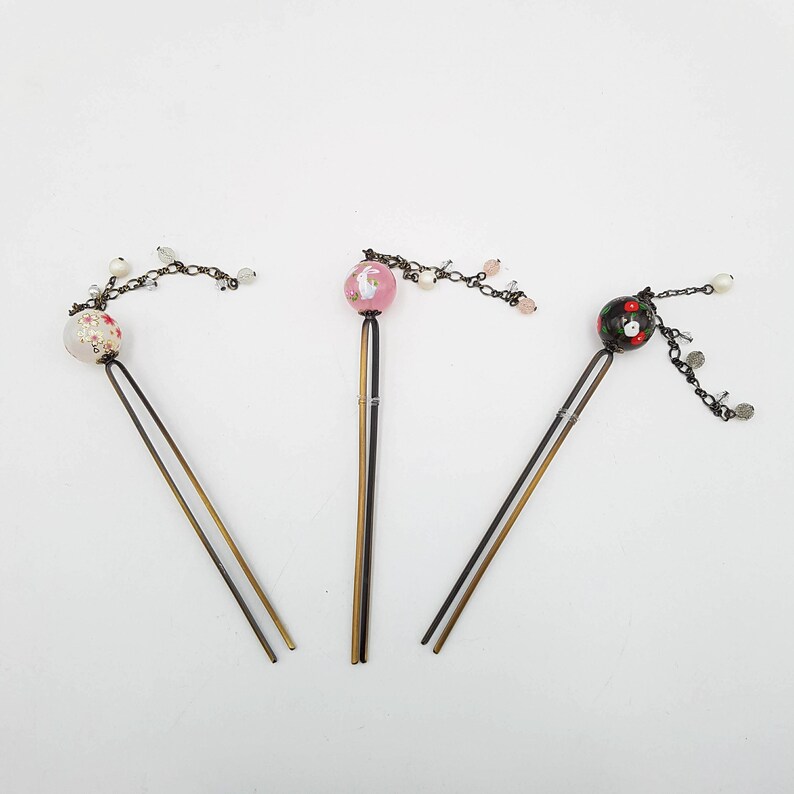 Kanzashi Fleur Jaune - Épingle à Cheveux Vintage Japonaise Pour Kimono