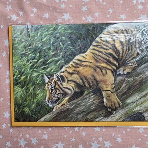 Tiger Art Card: Original Oil Painting, Blank Greeting Card
