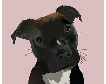 Ritratto di animale domestico: illustrazione vettoriale piatta personalizzata