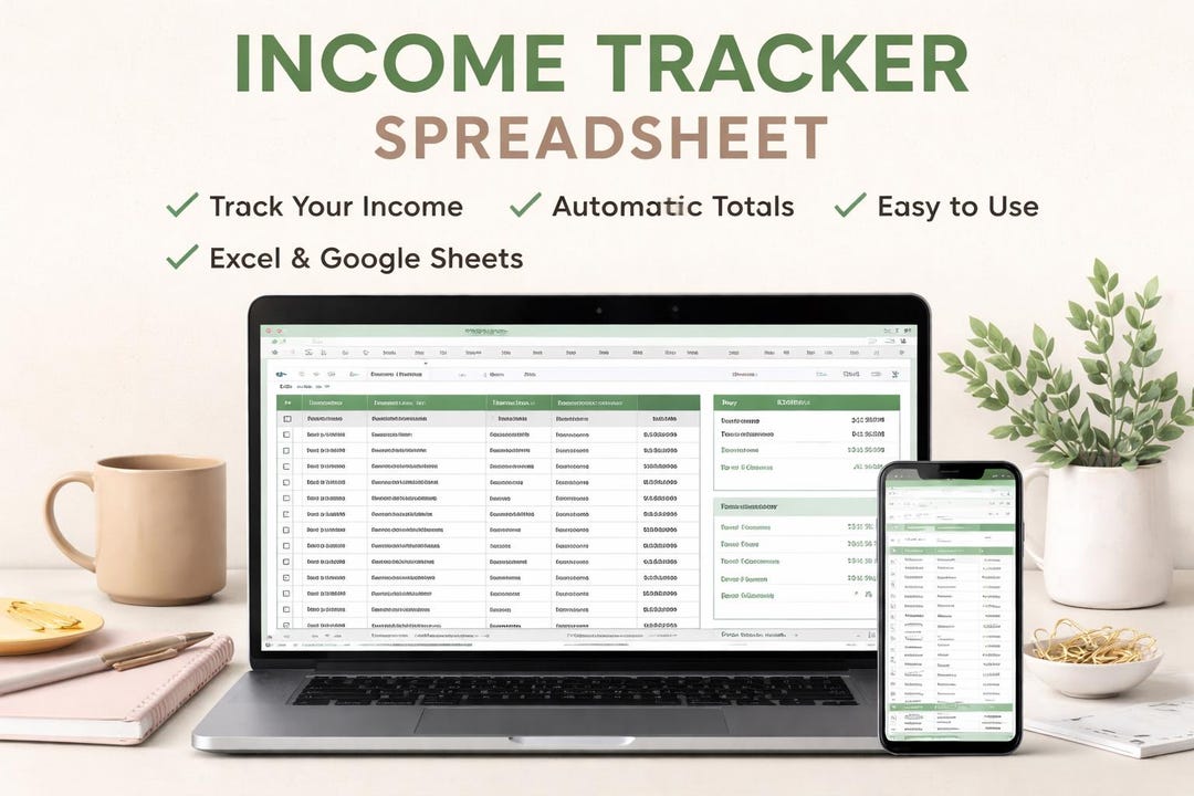 Income Tracker Spreadsheet | Small Business Income Log | Sales Tracker ...