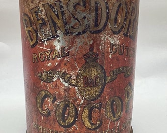 Red, Large Antique Bensdorp's Royal Dutch Cocoa Tin